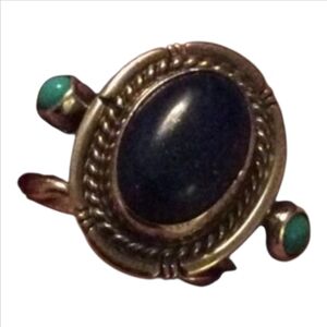 Lapis and Turquoise Womens Ring, .925 Silver, Size 7~EUC